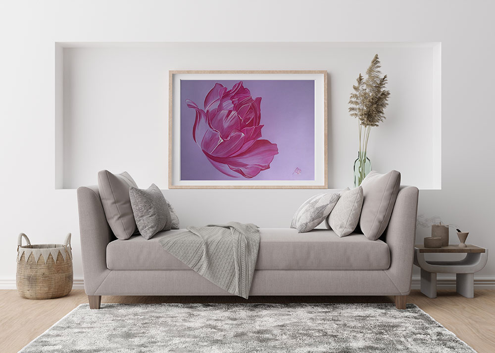Mise en situation du dessin intitulé La vie en rose