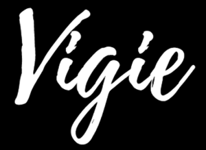 Vigie écrit en blanc sur fond noir