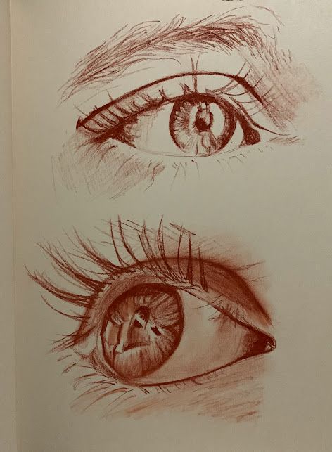 Etude d'yeux à la sanguine